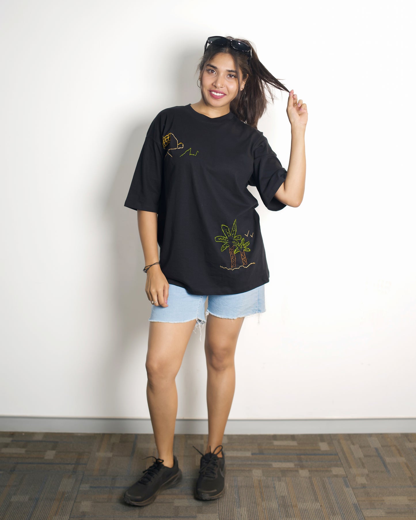Oversized Hand Embroidery Tshirt