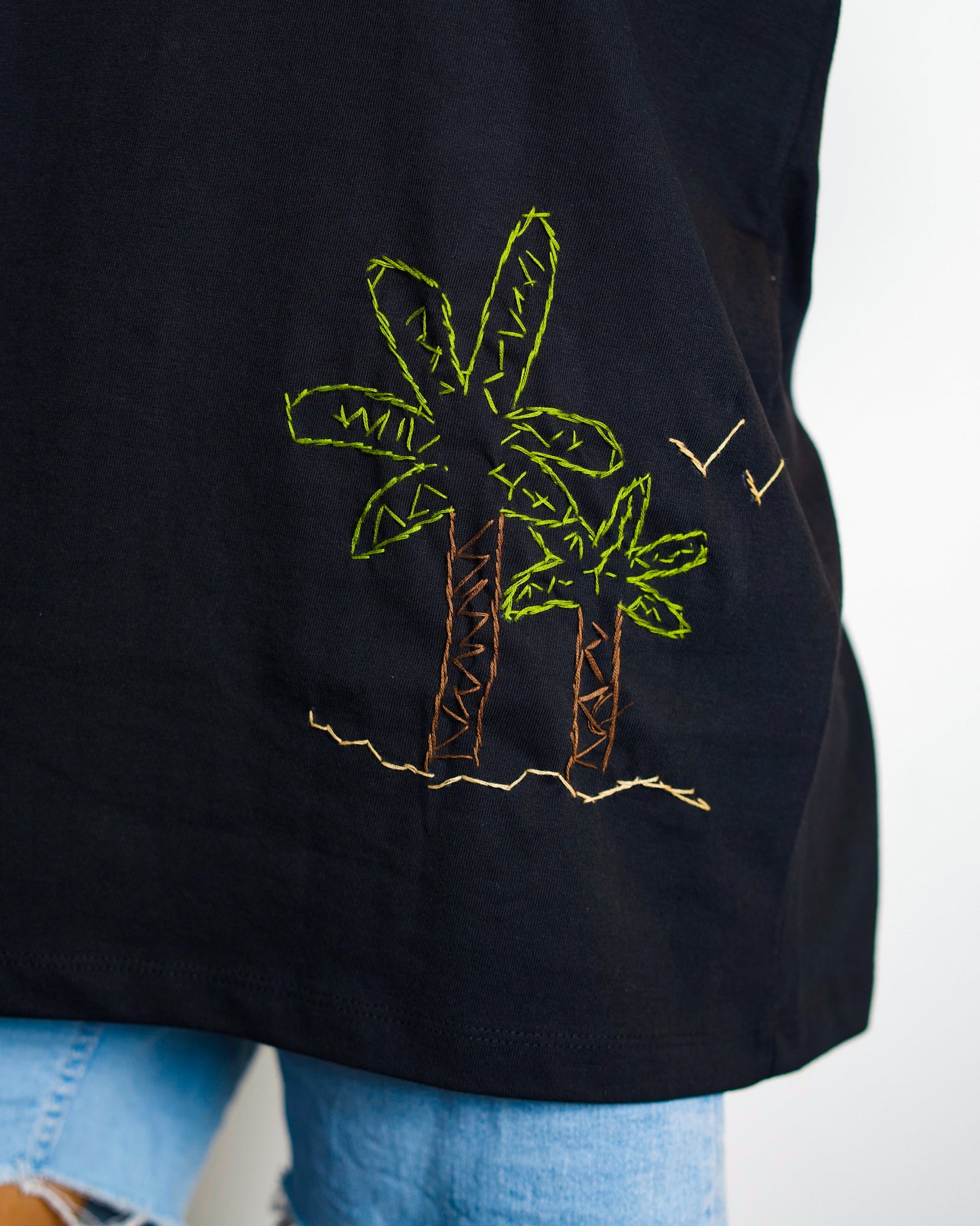 Oversized Hand Embroidery Tshirt