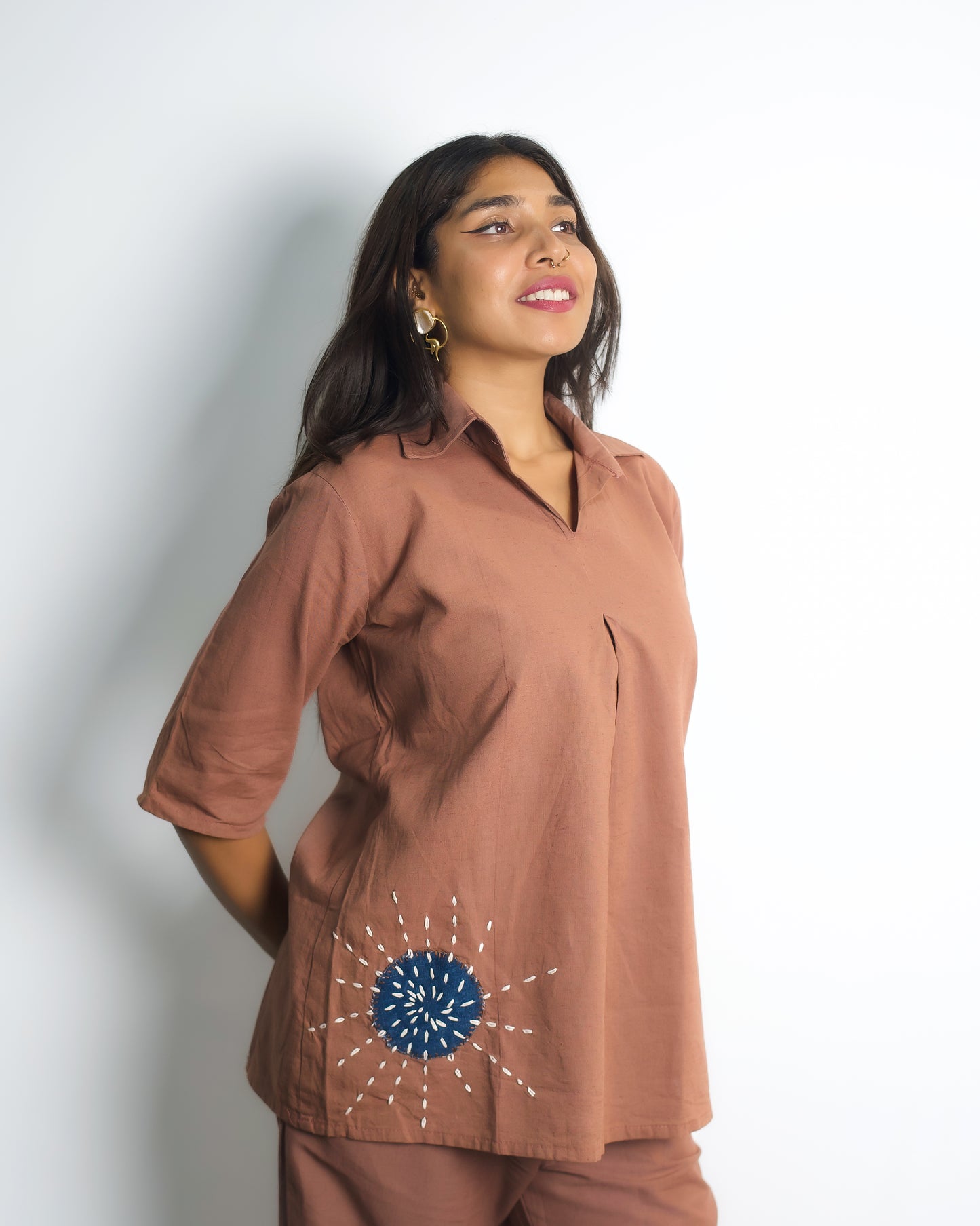 Hand Applique Work Bark Color Coord set