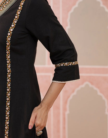 Ayra black mirror embroidered kurta set