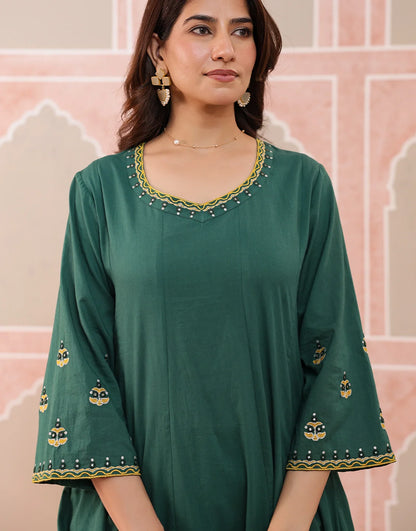 Gulbahar purple floral embroidered kurta set