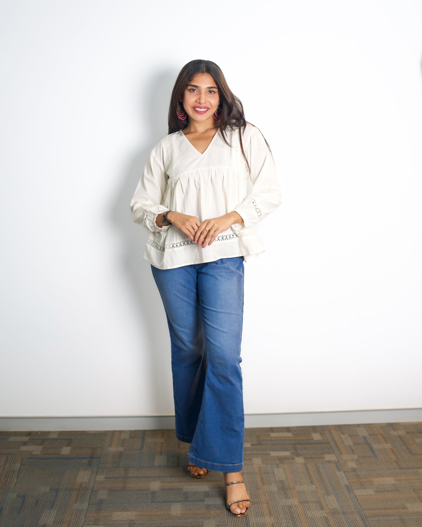 White color Handcraft Cotton Tshirt