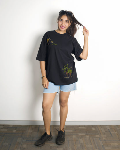 Oversized Hand Embroidery Tshirt