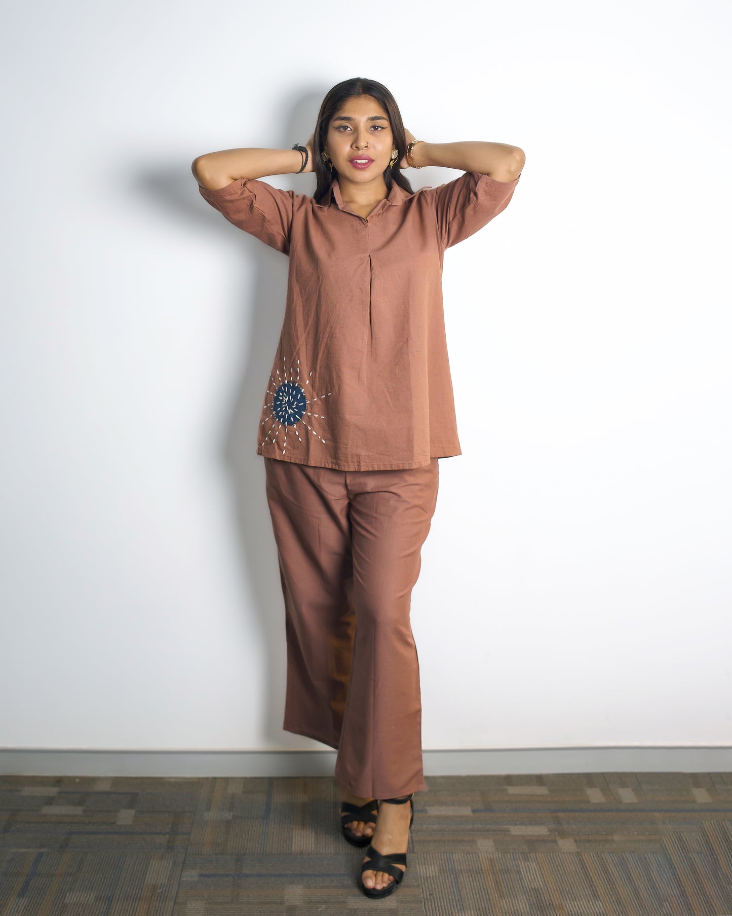 Hand Applique Work Bark Color Coord set