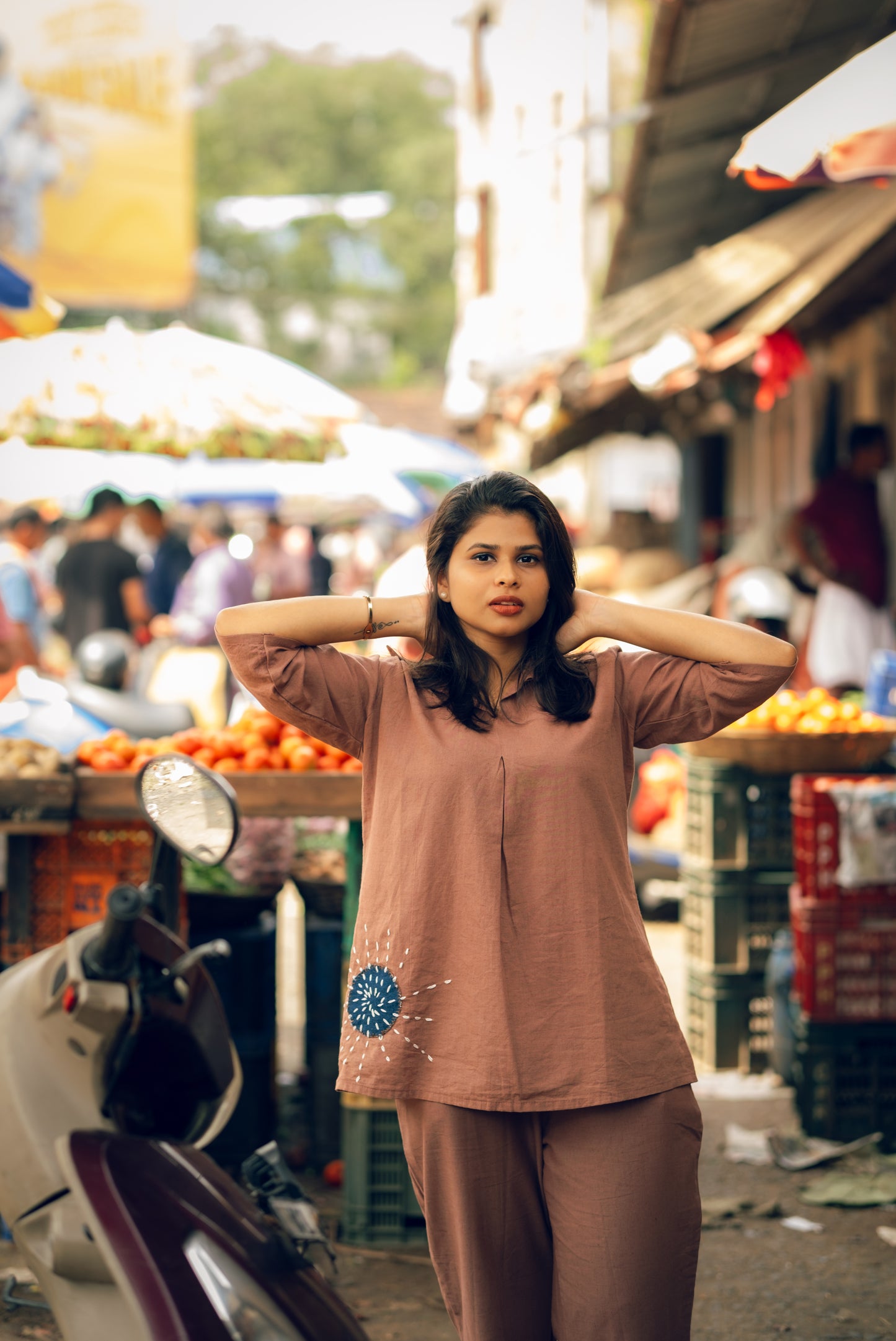 Hand Applique Work Bark Color Coord set